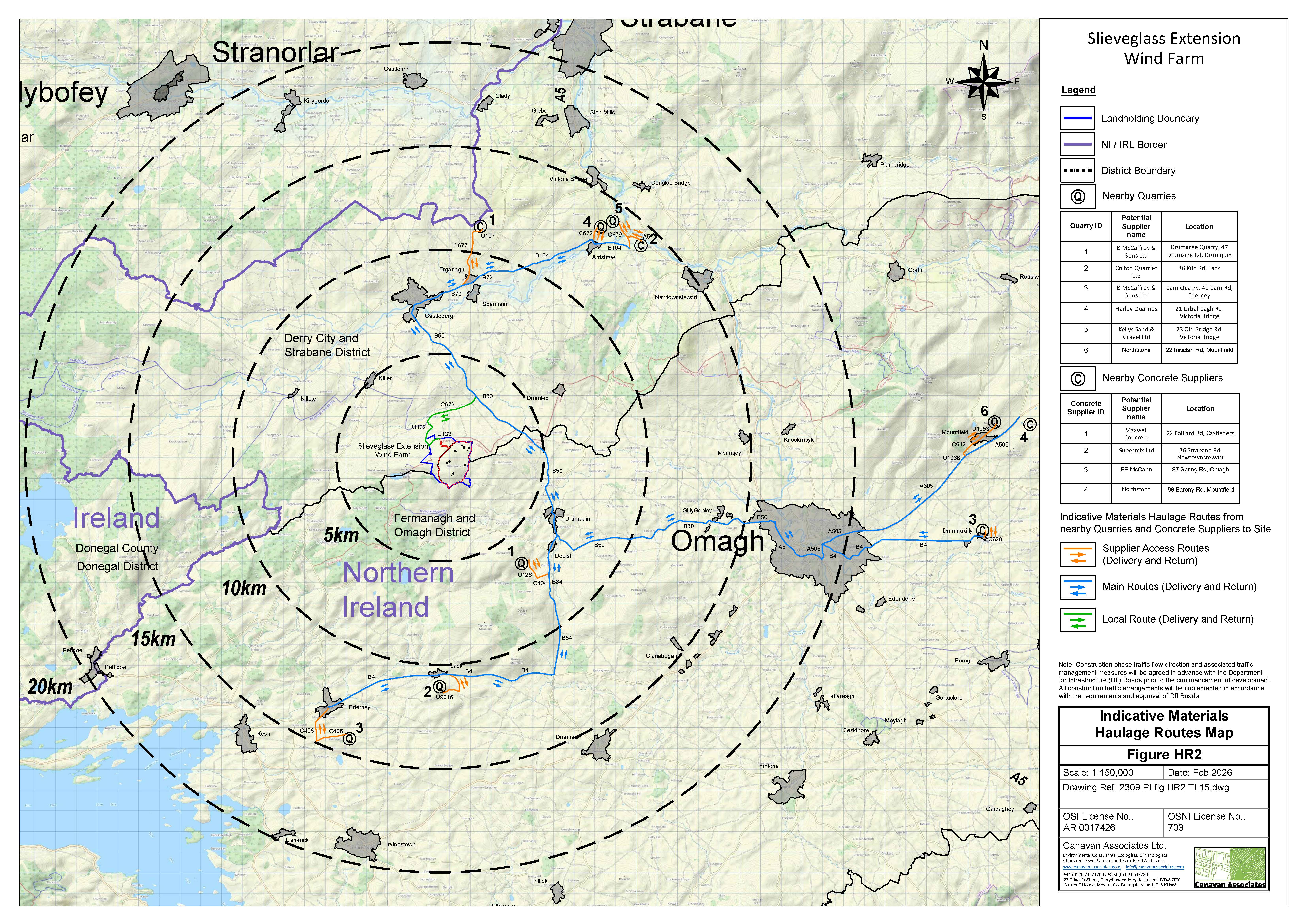 Map of nearby quarries 
