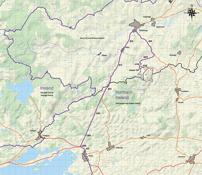 Map of proposed turbine delivery route